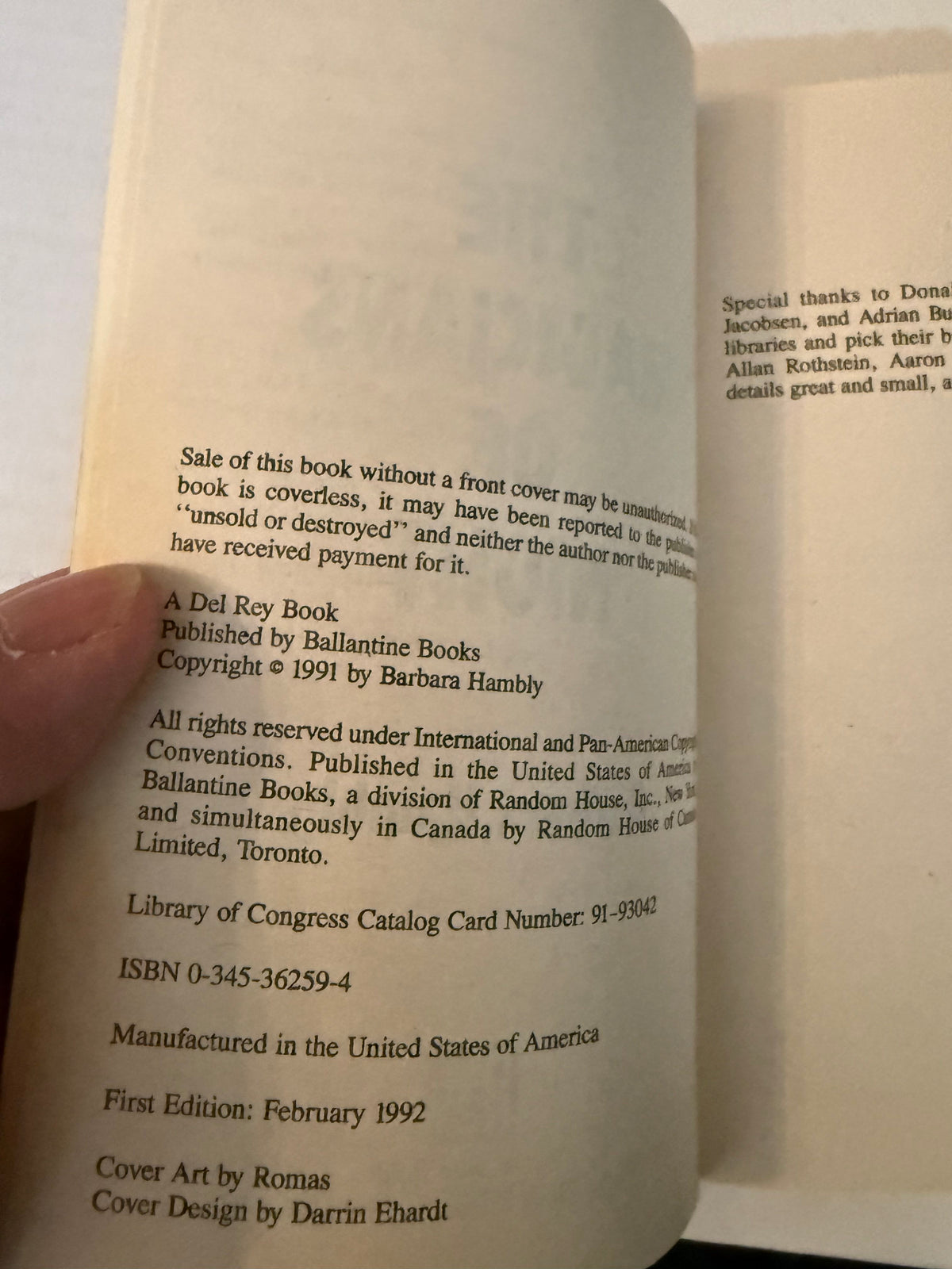 The Magicians of Night, interior actual copy
