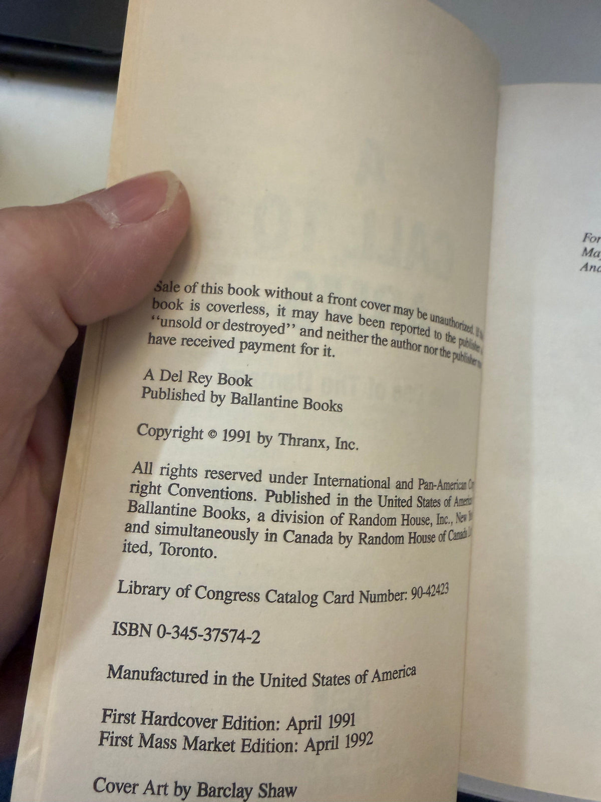 A Call to Arms by Alan Dean Foster; actual copy photo 4 of 5