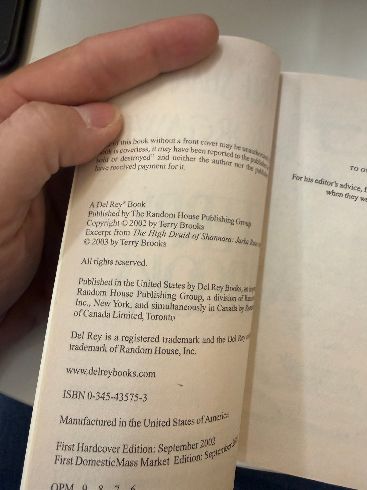 Morgawr by Terry Brooks; actual copy photo 4 of 5