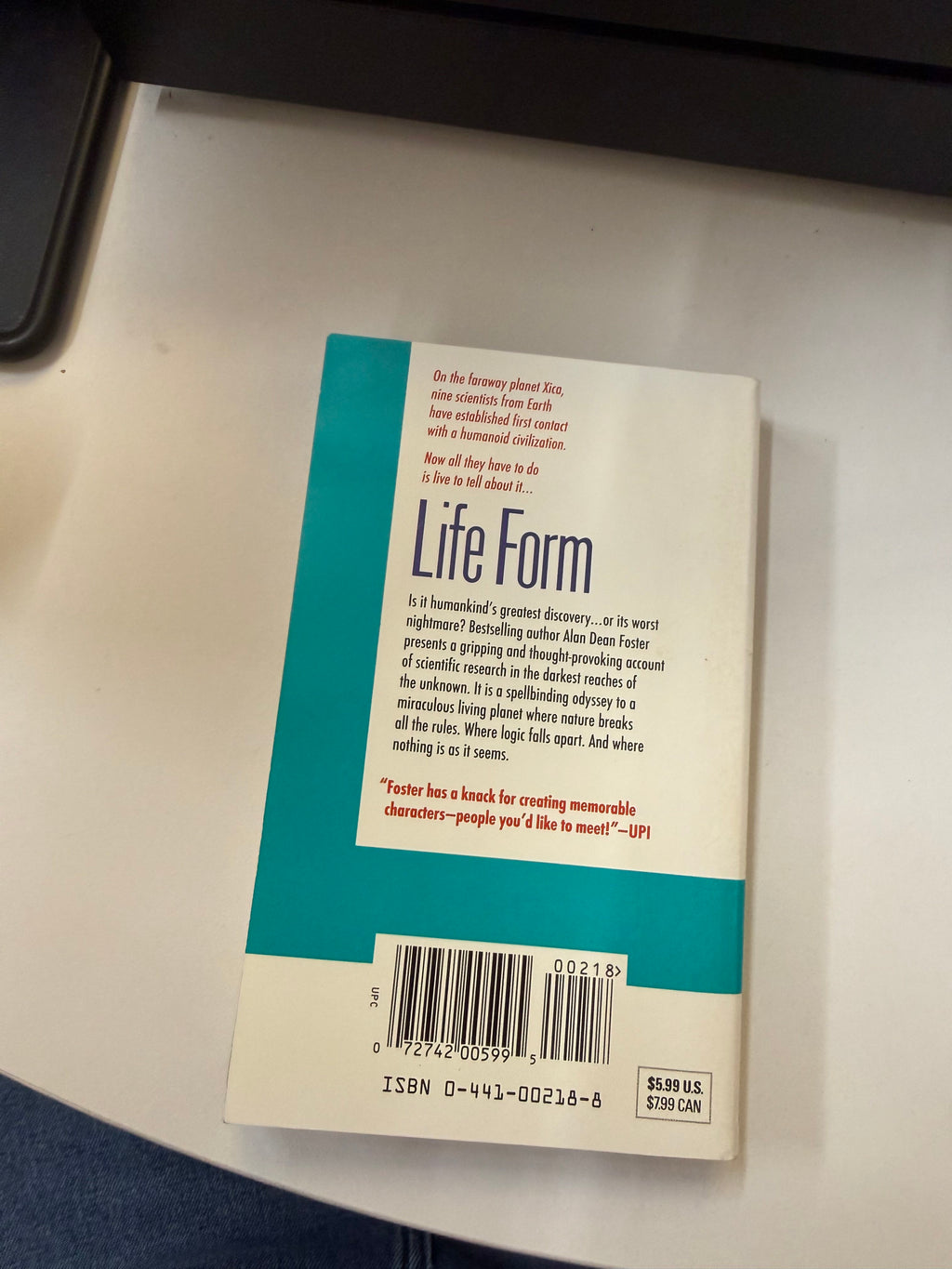 Life Form by Alan Dean Foster; actual copy photo 3 of 5