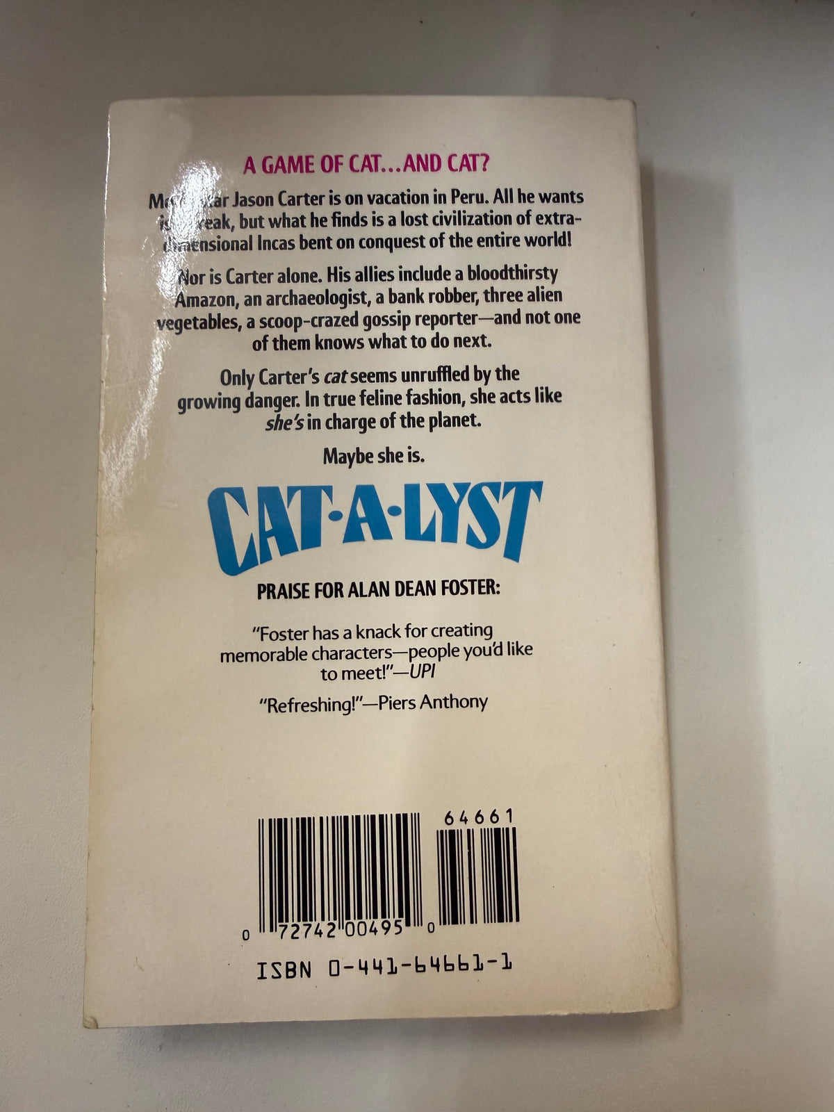 Cat-A-Lyst by Alan Dean Foster; actual copy photo 3 of 5