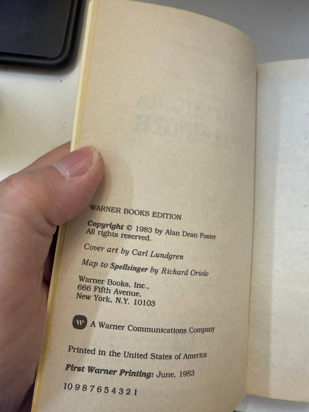 Spellsinger by Alan Dean Foster; actual copy photo 4 of 5