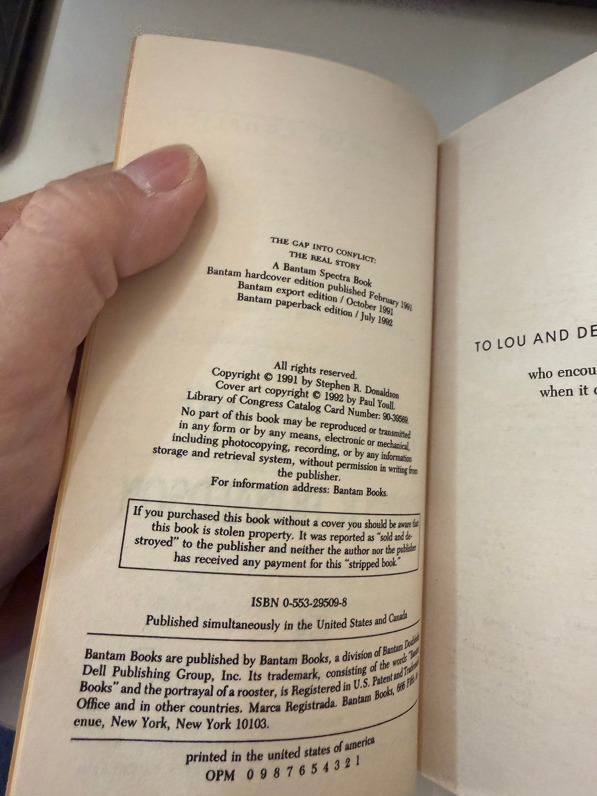 The Real Story by Stephen R. Donaldson; actual copy photo 4 of 5