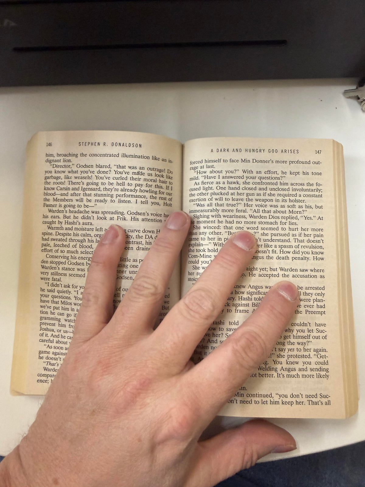 A Dark and Hungry God Arises by Stephen R. Donaldson; actual copy photo 5 of 5
