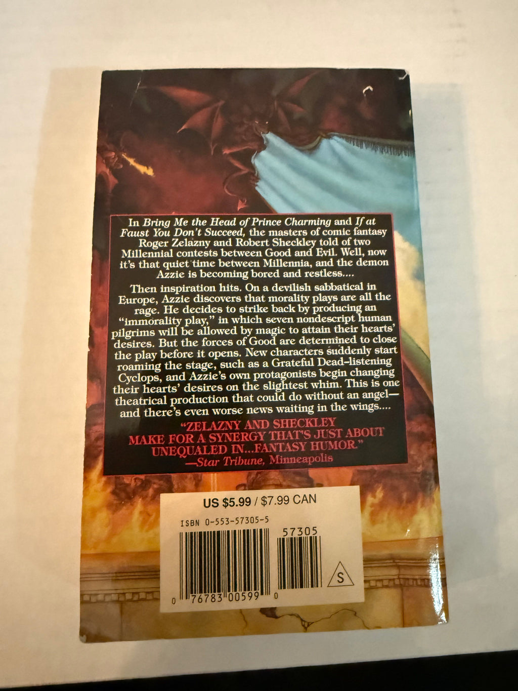 A Farce to Be Reckoned With, back cover actual copy