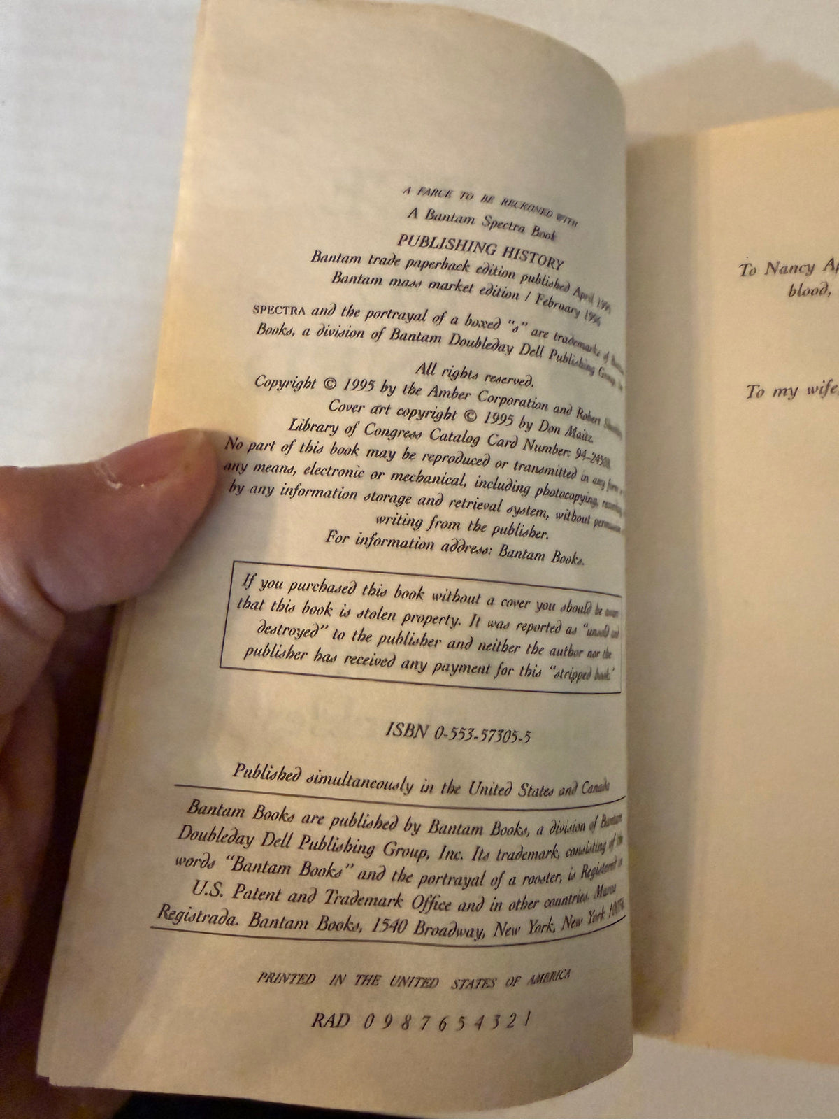 A Farce to Be Reckoned With, interior actual copy