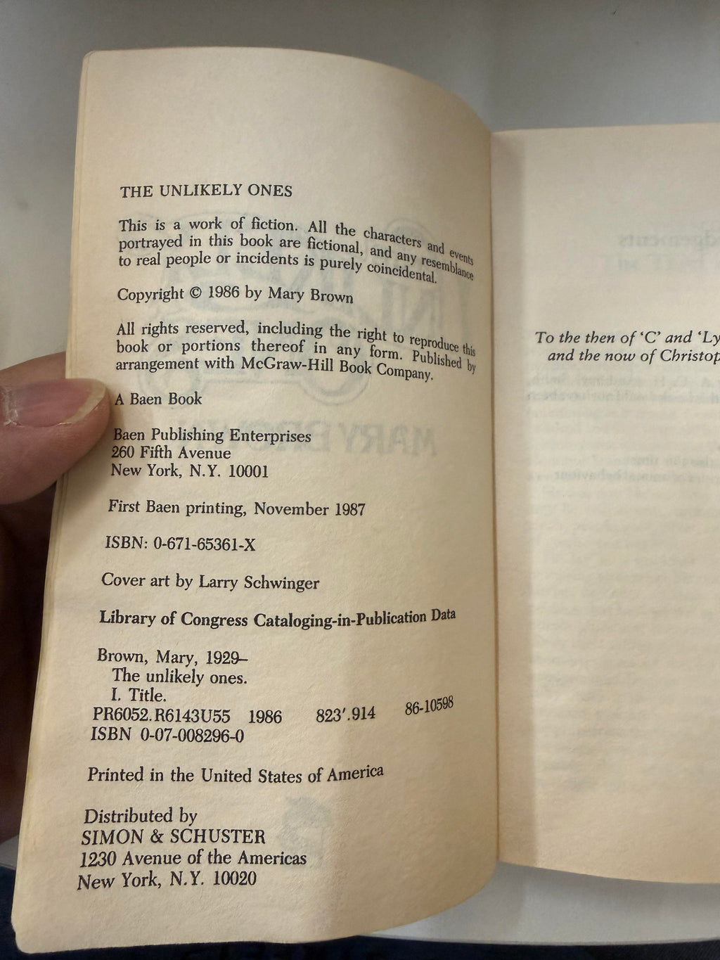 The Unlikely Ones by Mary Brown; actual copy photo 4 of 5