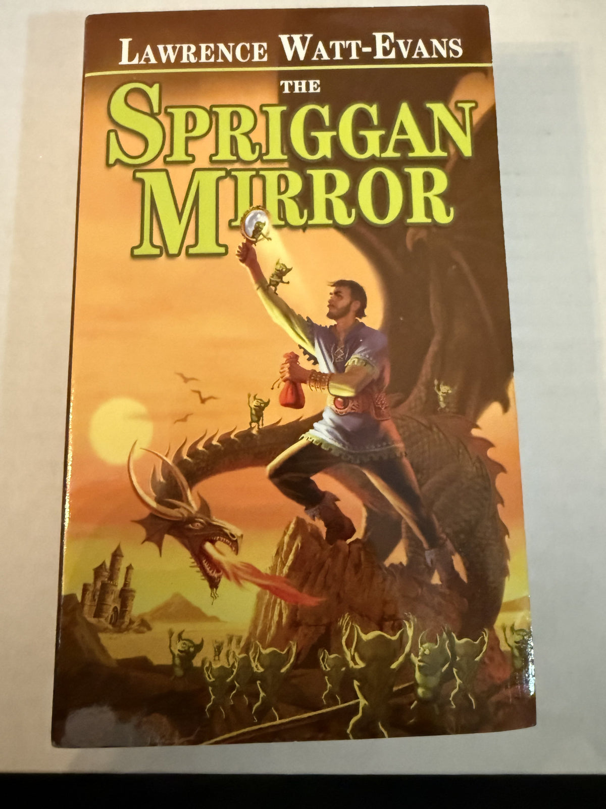 The Spriggan Mirror by Lawrence Watt-Evans, front cover actual copy