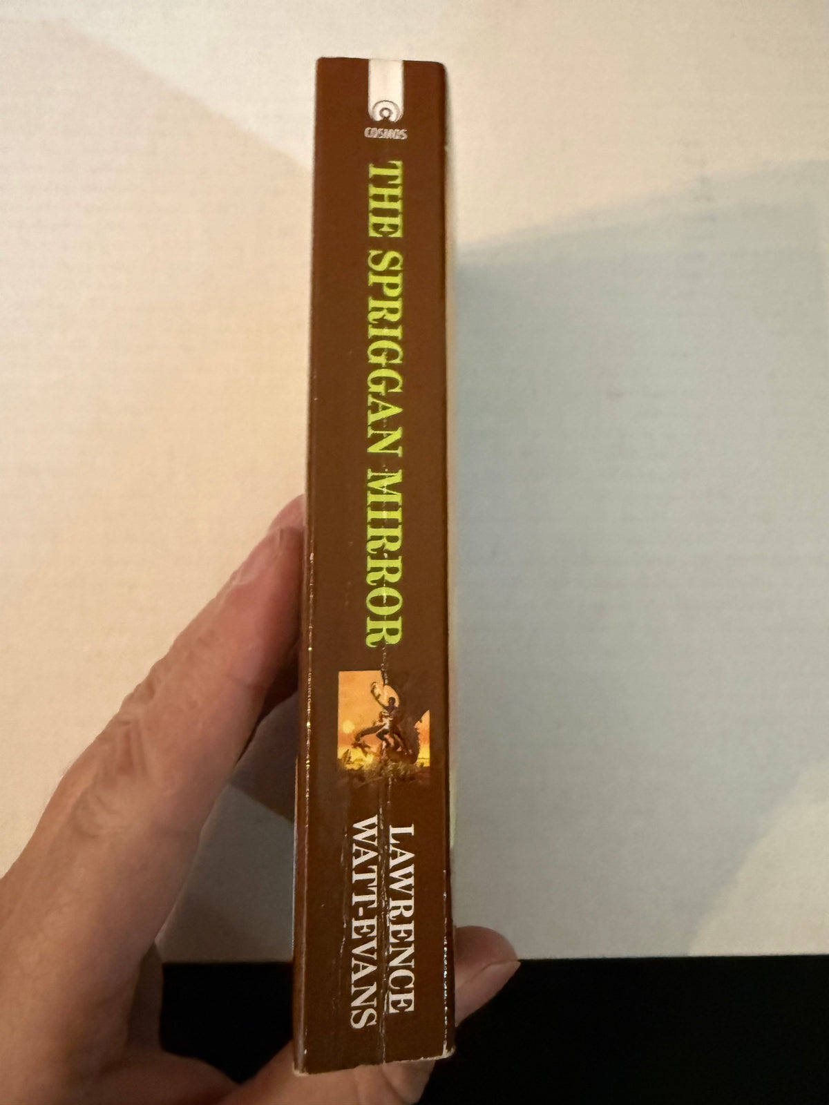 The Spriggan Mirror by Lawrence Watt-Evans, spine actual copy