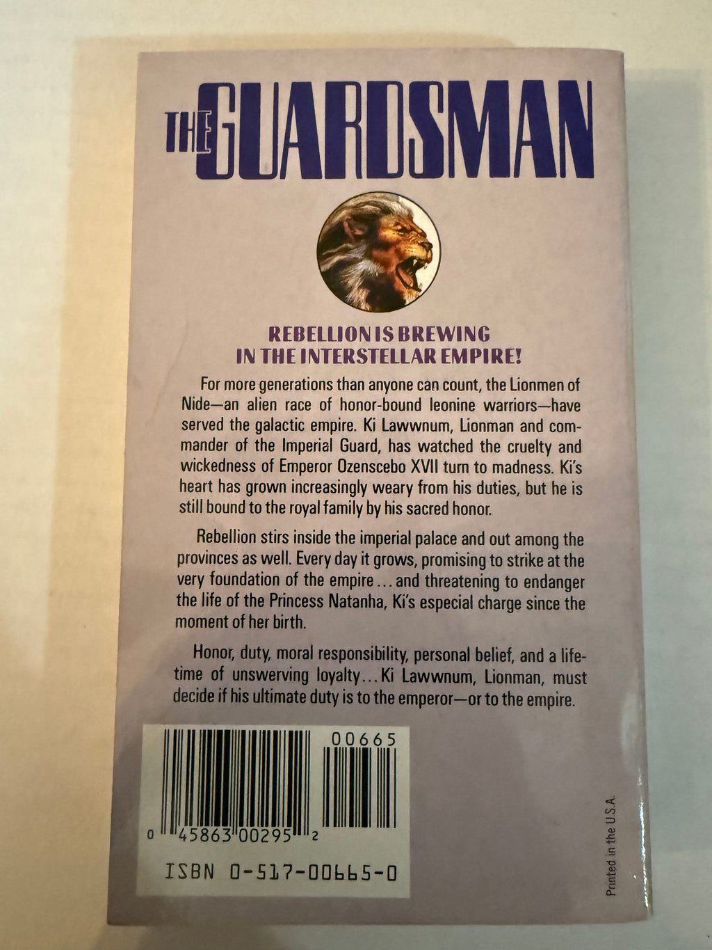 The Guardsman back cover