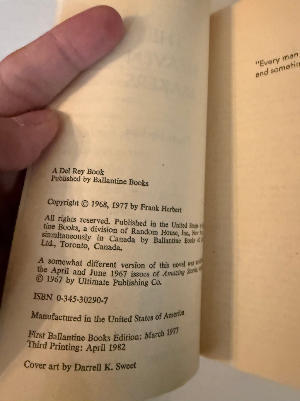 The Heaven Makers copyright page