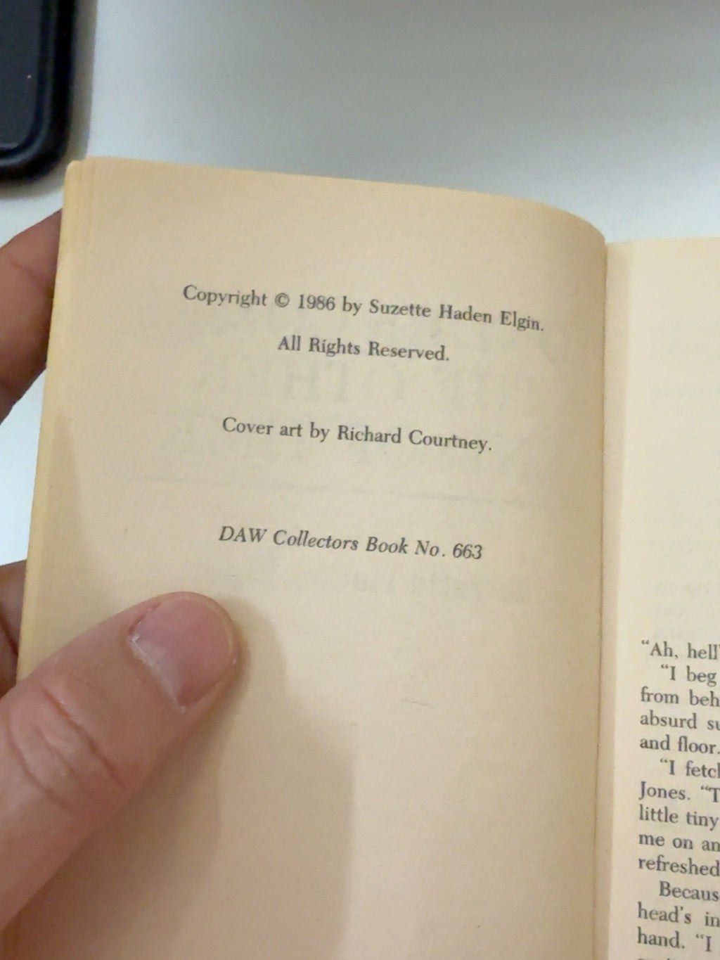 Yonder Comes the Other End of Time copyright page