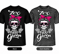 Zero Fucks Given skull DTF T-shirt in Black and Dark Heather